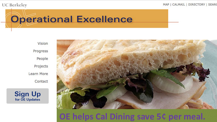 Operational Excellence helps Cal Dining save 5 cents per meal